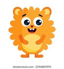 Funny cartoon monster character. Kids cartoon character design for poster, baby products logo and packaging design.