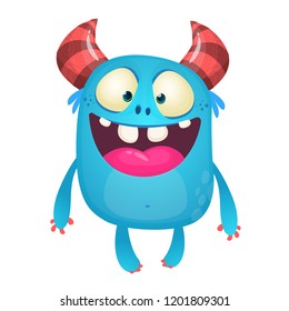 Funny cartoon monster character. Vector illustration