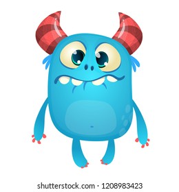 Funny cartoon monster character. Vector illustration