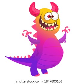 Funny cartoon monster creature. Halloween illustration