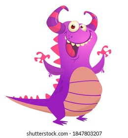 Funny cartoon monster creature. Halloween illustration
