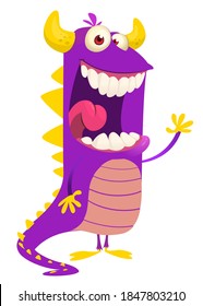 Funny cartoon monster creature. Halloween illustration