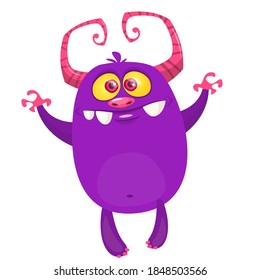 Funny cartoon monster creature. Halloween illustration