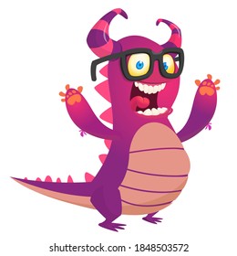 Funny cartoon monster creature. Halloween illustration