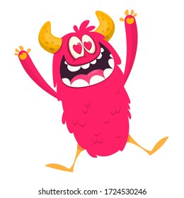 Funny cartoon monster creature. Vector Halloween illustration.