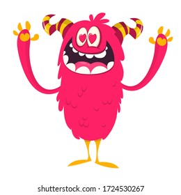 Funny cartoon monster creature. Vector Halloween illustration.