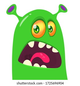 Funny cartoon monster creature. Vector Halloween illustration.