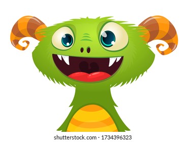 Funny cartoon monster creature. Vector Halloween illustration.