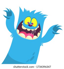 Funny cartoon monster creature. Vector Halloween illustration.