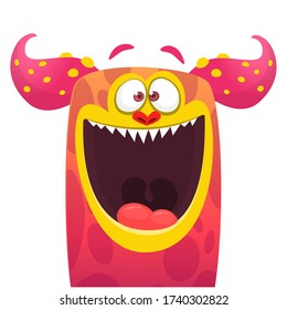 Funny cartoon monster creature. Vector Halloween illustration.