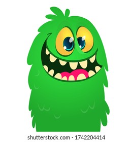 Funny cartoon monster creature. Vector Halloween illustration.