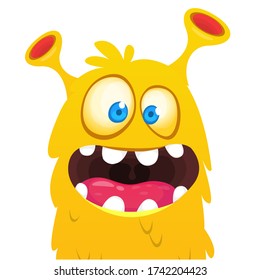 Funny cartoon monster creature. Vector Halloween illustration.
