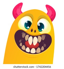 Funny cartoon monster creature. Vector Halloween illustration.