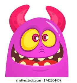 Funny cartoon monster creature. Vector Halloween illustration.