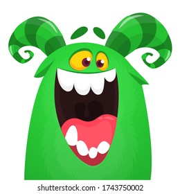 Funny cartoon monster creature. Vector Halloween illustration.