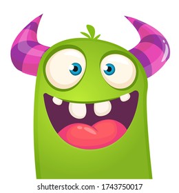 Funny cartoon monster creature. Vector Halloween illustration.