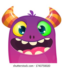 Funny cartoon monster creature. Vector Halloween illustration.