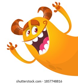 Funny cartoon monster design. Monster character vector illustration