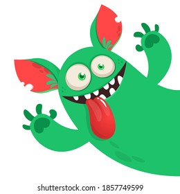 Funny cartoon monster design. Monster character vector illustration