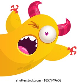 Funny cartoon monster design. Monster character vector illustration