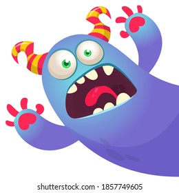 Funny cartoon monster design. Monster character vector illustration