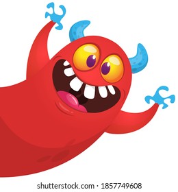 Funny cartoon monster design. Monster character vector illustration