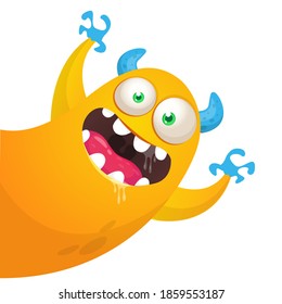 Funny cartoon monster design. Monster character vector illustration