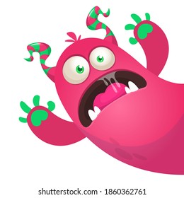Funny cartoon monster design. Monster character vector illustration