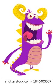 Funny cartoon monster design. Dragon illustration