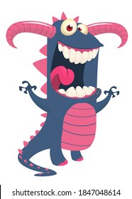 Funny cartoon monster design. Dragon illustration