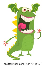 Funny cartoon monster design. Dragon illustration