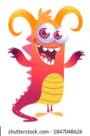Funny cartoon monster design. Dragon illustration