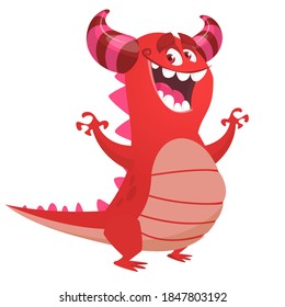 Funny cartoon monster design. Dragon illustration
