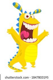 Funny cartoon monster design. Dragon illustration