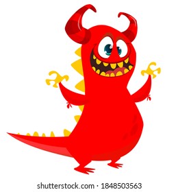 Funny cartoon monster design. Dragon illustration