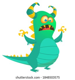 Funny cartoon monster design. Dragon illustration
