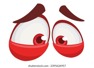 Funny cartoon monster eyes.  Illustration of cute and happy monster expression.
 Halloween design. Great for party decoration