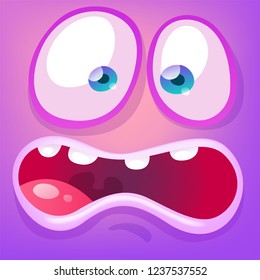 Funny cartoon monster face