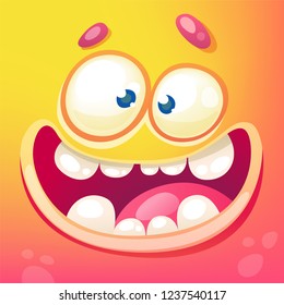 Funny cartoon monster face