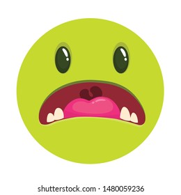 Funny cartoon monster face. Vector monster avatar
