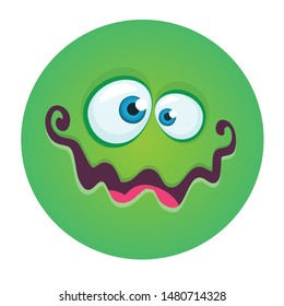 Funny cartoon monster face. Vector monster avatar