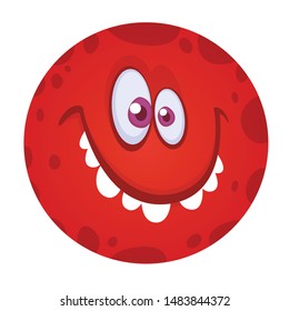 Funny cartoon monster face. Vector monster avatar