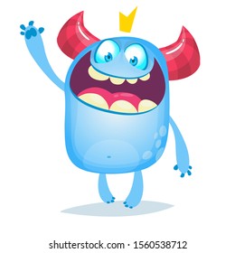 Funny cartoon monster illustration. Bigfoot or yeti charater design