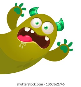 Funny cartoon monster. Illustration of cute monster creature. Halloween design