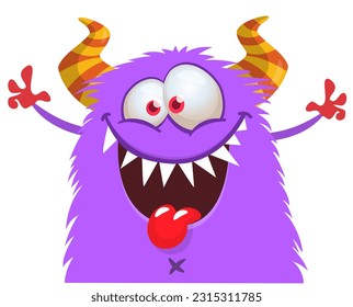 Funny cartoon monster illustration. For Halloween party decoration or package design