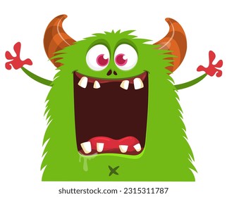 Funny cartoon monster illustration. For Halloween party decoration or package design