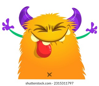Funny cartoon monster illustration. For Halloween party decoration or package design