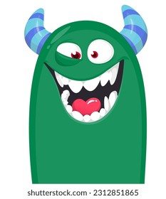 Funny cartoon monster illustration. Vector isolated