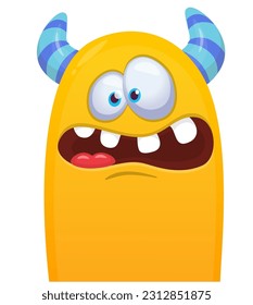 Funny cartoon monster illustration. Vector isolated