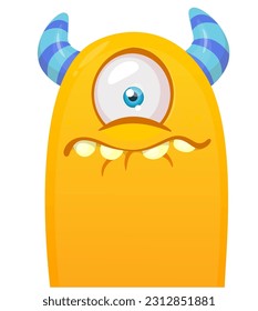 Funny cartoon monster illustration. Vector isolated